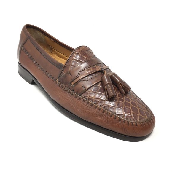 Mezlan Costa Loafers Shoes Size 9 Brown Crocodile main image 2